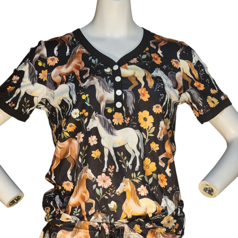 NWT Size Small Shirley & Stone Horse Print Pajama Set Equestrian - Picture 7 of 12